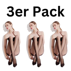 3er Pack Strumpfhose 15DEN S-XXL Schwarz Bunt Nylons Damen Feinstrumpfhose Sava - Bild 1 von 15