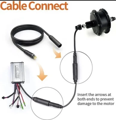 9-контактный водонепроницаемый удлинительный кабель ступицы двигателя Ebike 160 см тип Julet 250-1200 Вт - Изображение 1 из 2