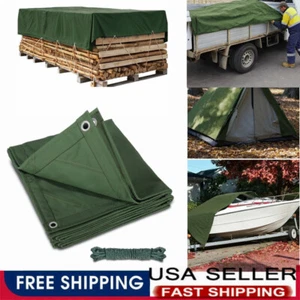 Canvas Tarps Extreme Heavy Duty Tarp 16oz Waterproof Tarpaulin Cover w/Grommets - Picture 1 of 97