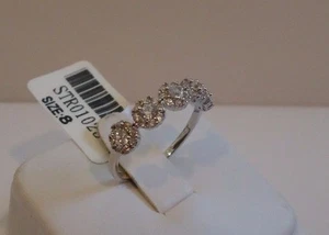 ANILLO DE SEÑORA 925 PLATA ESTERLINA 5 RACIMOS 1.25 CT LABORATORIO SIMULANTE DIAMANTE/TALLA 5-9 - Imagen 1 de 6