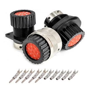 19 Pin ITT Cannon Aviation Circular Male Female Waterproof Connector Plug Kit - Picture 1 of 8