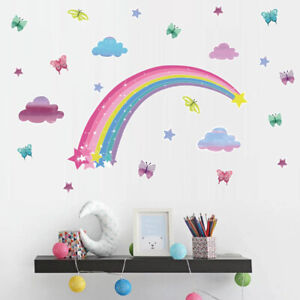  Rainbow Butterfly Wall Sticker Tarot Table Cloth Stickers for Kids Room Decor