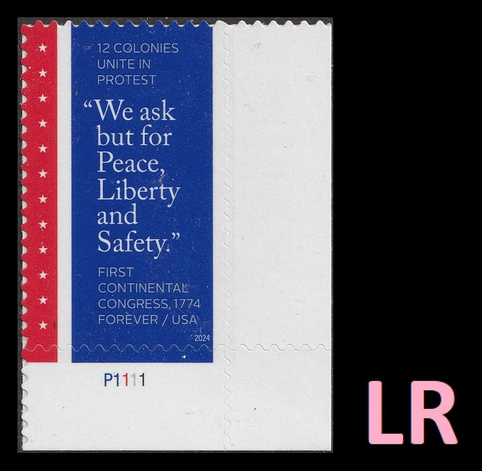 US 5939 First Continental Congress F plate single A LR MNH 2024 - Image 1 of 1