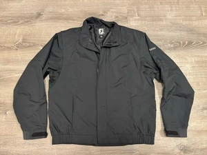 Footjoy Giacca Uomo Taglia L Dryjoys Nera Full Zip Vento Pioggia Golf Manica Lunga - Foto 1 di 9