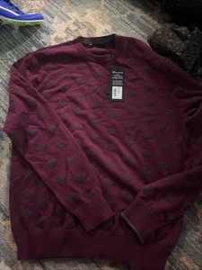 Greyson Golf Sweater Garden Print Crewneck Tomahawk Medium Hawkeye NWT MSRP $350 - Picture 1 of 11