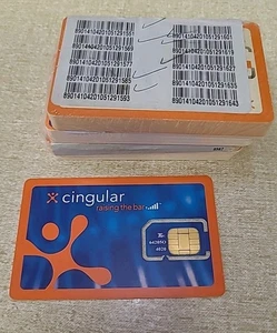 Vintage Cingular Wireless 3G SIM Card Featuring Jack Logo DrkBlu LAST TWO EVR 🍉 - Picture 1 of 4