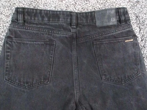 Volcom Jeans Youth 14 Black Billow Denim Baggy Loose 100% Cotton Style 27x23 - Picture 1 of 12