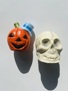 Vintage Halloween Handmade Skull pumpkin Jack O’lantern decor - Picture 1 of 23
