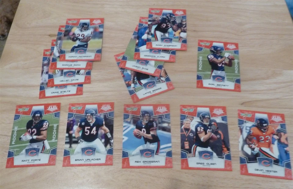 2008 Score RED Super Bowl XLIII BEARS TEAM set Hester Olsen Grossman Urlacher - Image 1 of 1