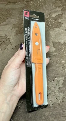 Cuchillo de pelar Royal Norfolk 4 pulgadas con funda naranja nuevo en paquete Foto 1 de 4