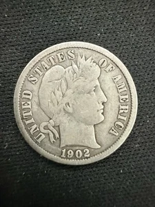 1902-P Barber Dime VG 90% Silver - E42 - Picture 1 of 2