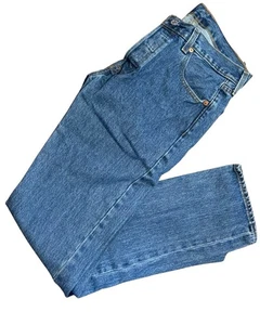 Levi’s 501 Jeans W30 L34 Button Fly Straight Leg Medium Wash Vintage Denim - Picture 1 of 15