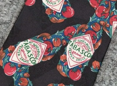 Corbata Marca Tabasco Hombres Salsa de Pimienta Caliente 100% Seda Corbata Cuello AOP Novedad EE. UU. Regalo Foto 1 de 4