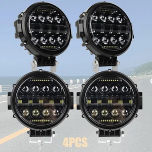 4PCS 7Inch Round LED Work Light Spot Combo DRL Driving Reserve Lamps Offroad 4X4 - Picture 1 of 9