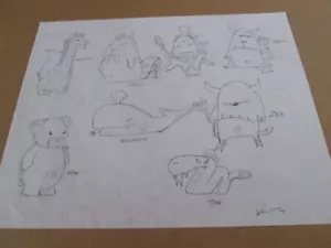 Frank Kozik originale firmato animali di peluche disegni disegno 8 immagini 16x20 - Foto 1 di 4