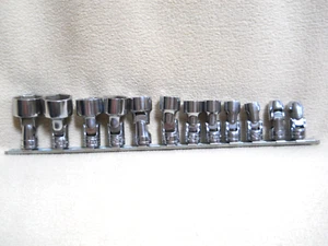 Vintage Snap On 12 Piece Set / 3/8" Drive 6 pt Swivel Sockets / 5/16" to 1" - Bild 1 von 12
