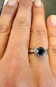 1 ct. Real Black Diamond Engagement ring. Size 7 - Picture 1 of 5