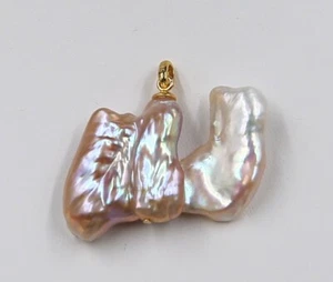 Last One 20x32 mm Pink Keshi Baroque Pearl Necklace& Pendant 4# - Picture 1 of 3