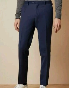Ted Baker Performance Birdseye Wolle Anzughose Hose marineblau 36 x 30 239 $ neu mit Etikett - Bild 1 von 10