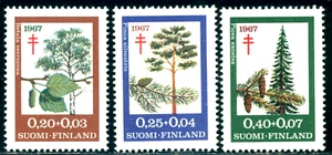 1969 Fight TB,Tuberculosis,trees,Silver birch,pine,Norway spruce,Finland,623,MNH - Picture 1 of 1