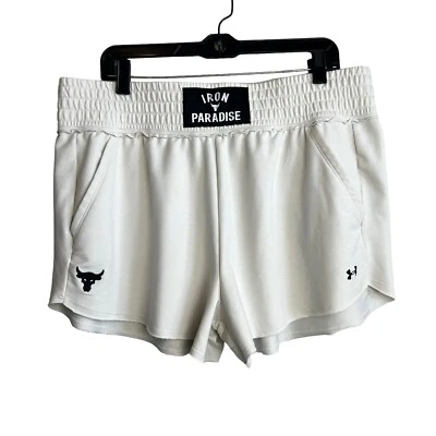 Under Armour Shorts Womens XL Ivory The Rock Bull Pull On Jogger Drawstring - Image 1 of 4