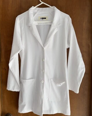 WonderWink HP Scrub Lab Coat Unisex White Size Med - Image 1 of 4