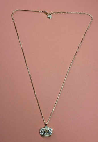 Collana donna Versace catena bordo oro stile elegante ciondolo corona