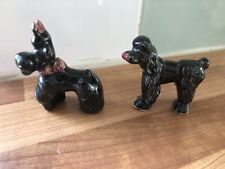 2x Adorable Poodle Vintage Figurines/collectable Pups/Cute Dogs Ornaments/1950s