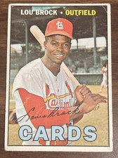 1967 TOPPS LOU BROCK 285 BASEBALL ST. LOUIS CARDINALS Some Ware No Reserve