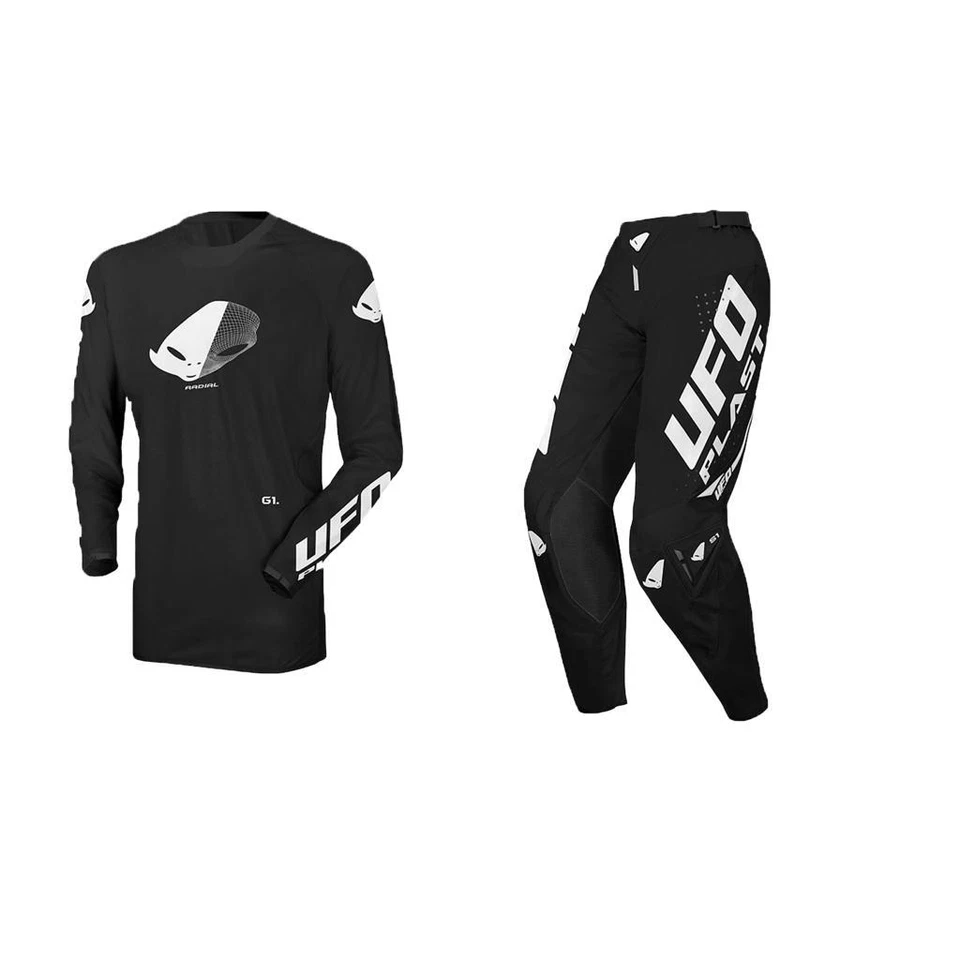 Kit De Ropa UFO NEW SLIM RADIAL Hecho En Italia Negro Para Trail Enduro - Imagen 1 de 1