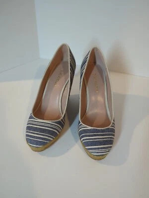Cuña Enzo Angiolini Damas Azul y Blanco, Talla 8.5 Foto 1 de 4