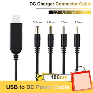 1m USB A to 2.5mm-5.5mm Barrel Jack Male DC Power Cable Charger Connector Cable - Photo 1 sur 31