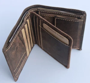 Geldbörse Naturleder RFID/NFC Geldbeutel Portmonai Kombibörse Voll-Rindleder - Bild 1 von 7