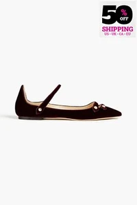 PVP €661 JIMMY CHOO Zapatos Mary Jane Layton Terciopelo y Cuero US10 UK7 EU40 Recortados - Imagen 1 de 10