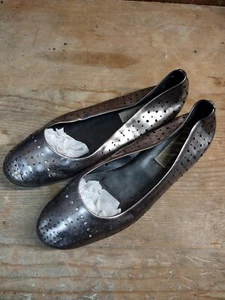 Stella McCartney Ballet Flats Prism Rose gunmetal silver Round Toe Slip On 40 9 - Picture 1 of 7