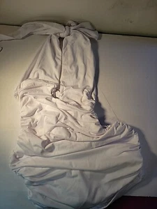 Womens White Cocktail Party Dress Sleeveless Tie Back Size S - Picture 1 of 4