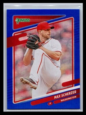 2021 Donruss #206a Max Scherzer Holo Azul - Imagem 1 de 2