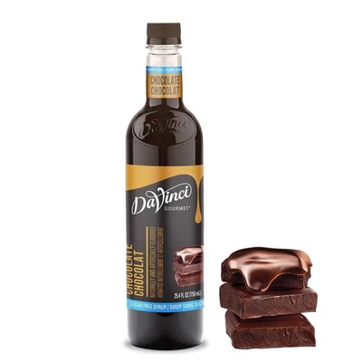 Jarabe de chocolate sin azúcar DaVinci Gourmet, 25,4 líquido fl oz (paquete de 1)  Foto 1 de 4
