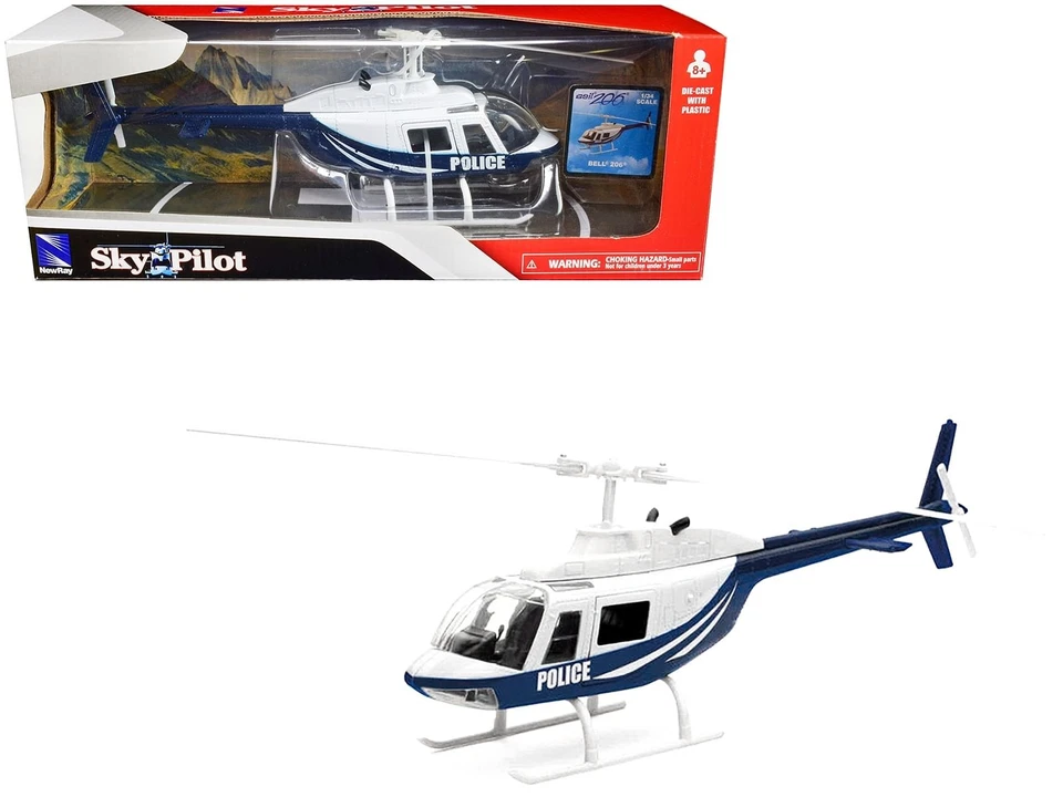 NewRay 26073A Sky Pilot Bell 206 Police White