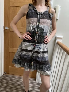 Savage Culture black grey Gothic Festival Dress, size S - Picture 1 of 10
