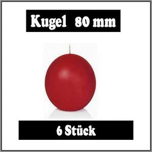 6 Stück Kugelkerzen Ø80mm Rot Kugel Kerzen Farbe Rot Topseller 2022/ Topqualität - Picture 1 of 1