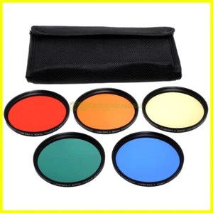 62mm. Kit 5 Filters Coloured Blackdove-Cameras. Red Orange Yellow Verde Blue - Picture 1 of 1