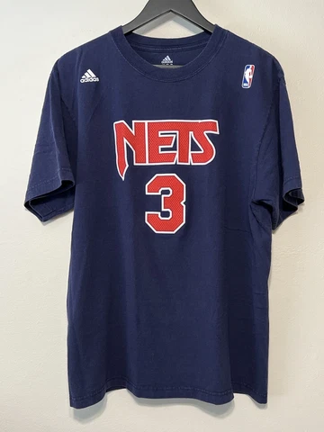 Adidas NBA New Jersey Nets Drazen Petrovic #3 T Shirt RARE Size L Navy Cover