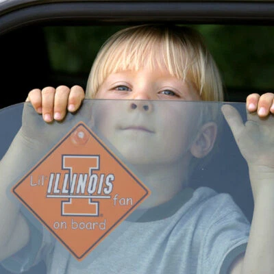 NCAA University of Illinois Fighting Illini LIL' FAN ON BOARD CAR SIGN college - Image 1 of 3