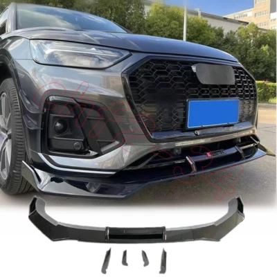 Kit de carrocería divisor alerón labial parachoques delantero negro brillante para Audi Q5 2021-2024*7 Foto 1 de 4