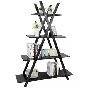 Estante de almacenamiento de 4 niveles para estantería de oficina en casa estantería para libros estante de almacenamiento de muebles - Imagen 1 de 12