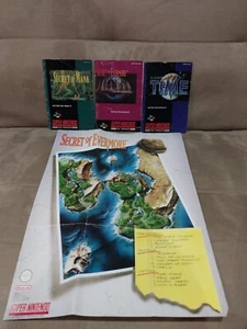 3x SNES Manuals Secret of Mana - Evermore - Illusion of Time Instruction Booklet - Picture 1 of 6
