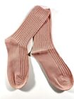 Cotton Ribbed Socks, Solid Colour, Light Pink, Everyday, 7-9 Crew 1 pair