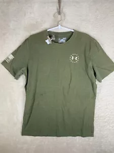 Under Armour T-Shirts Top Size M Mens Khaki Logo Short Sleeve Activewear - Picture 1 of 10
