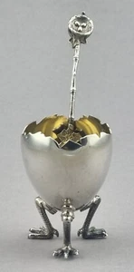 Antik Gorham  Eierbecher Hühnerfüße Vogelnest Löffel Sterling Silber USA (102) - Bild 1 von 9